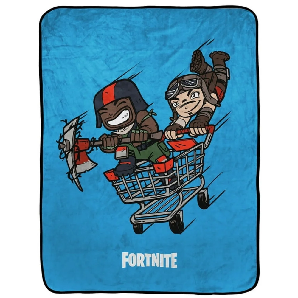 NEW Fortnite Go Go Silk Touch Throw, 40 x 50, Microfiber, Blue, Epic Games